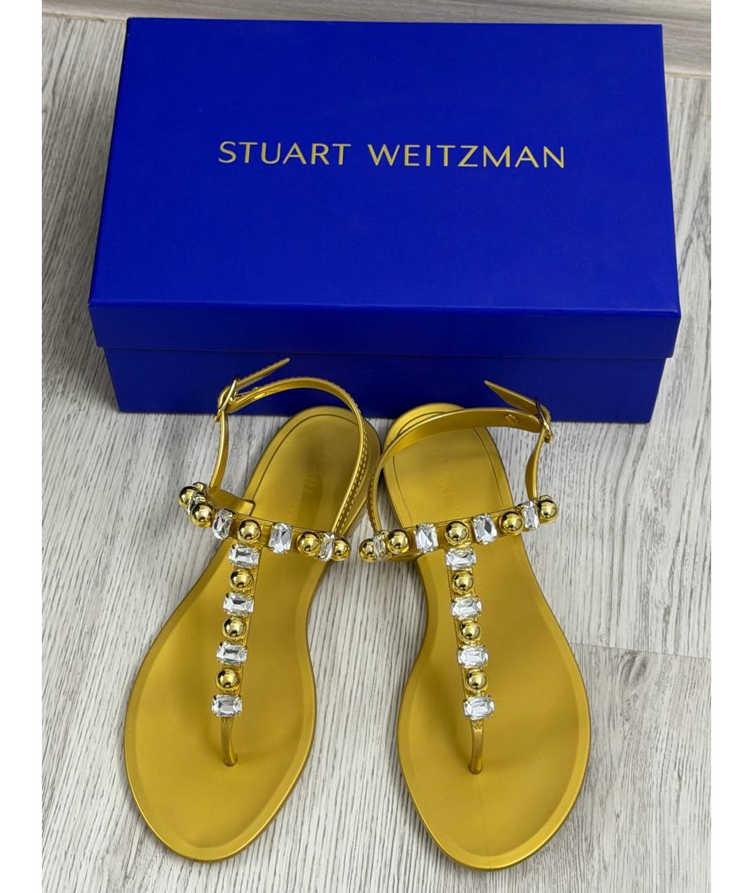STUART WEITZMAN Золотые резиновые босоножки, фото 2