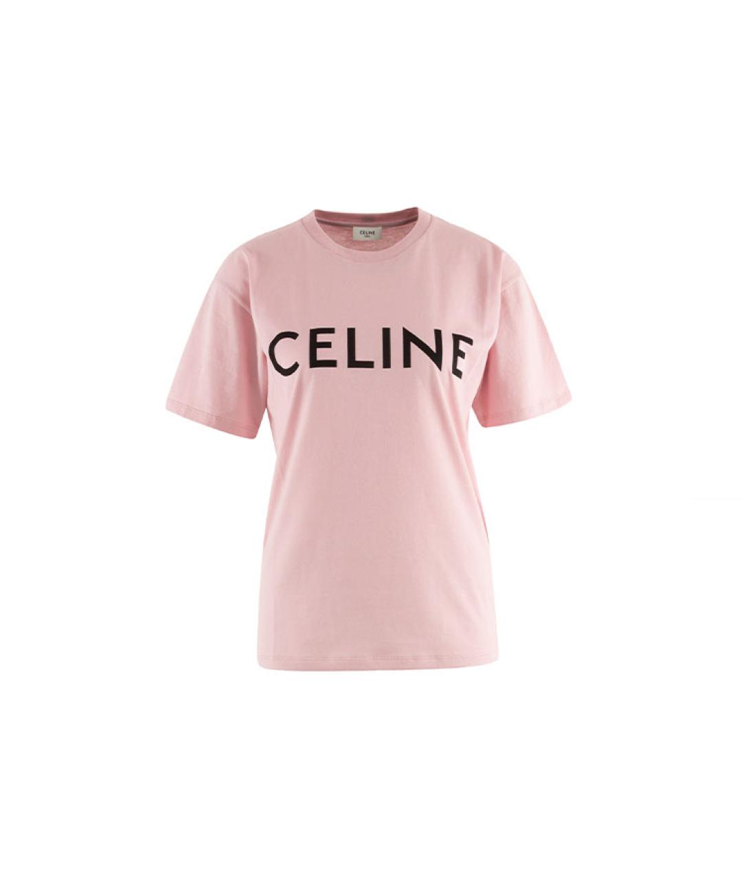 CELINE Розовая хлопковая футболка, фото 1