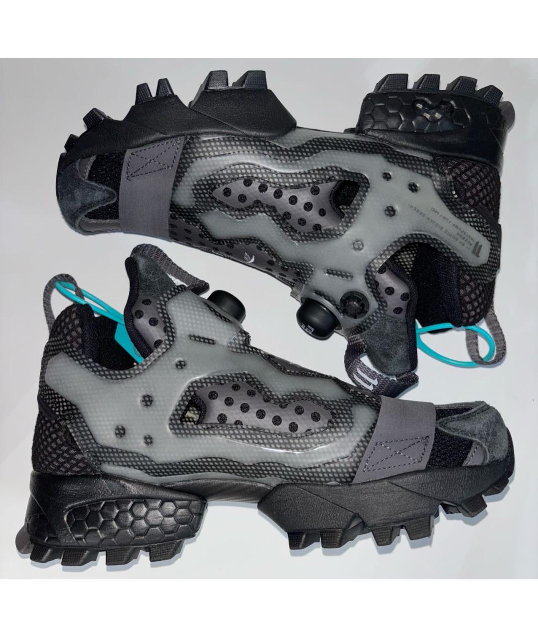 11 BY BORIS BIDJAN SABERI Черные текстильные низкие кроссовки / кеды, фото 3