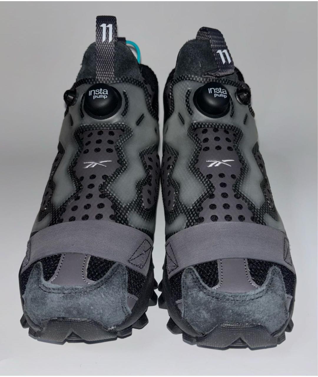 11 BY BORIS BIDJAN SABERI Черные текстильные низкие кроссовки / кеды, фото 2