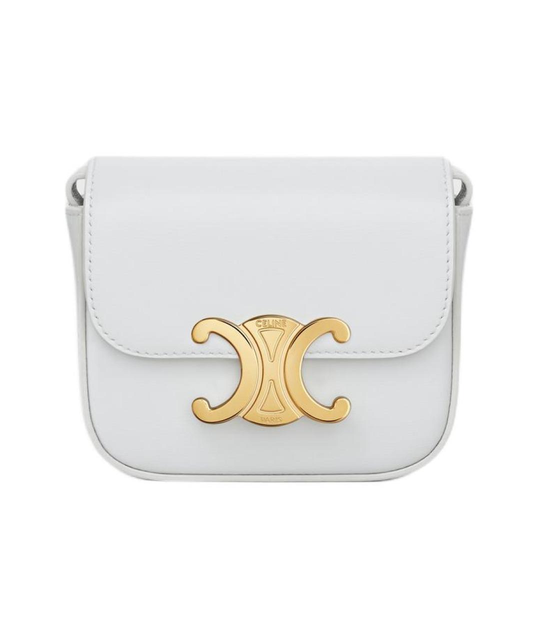 CELINE Белая кожаная сумка через плечо, фото 1