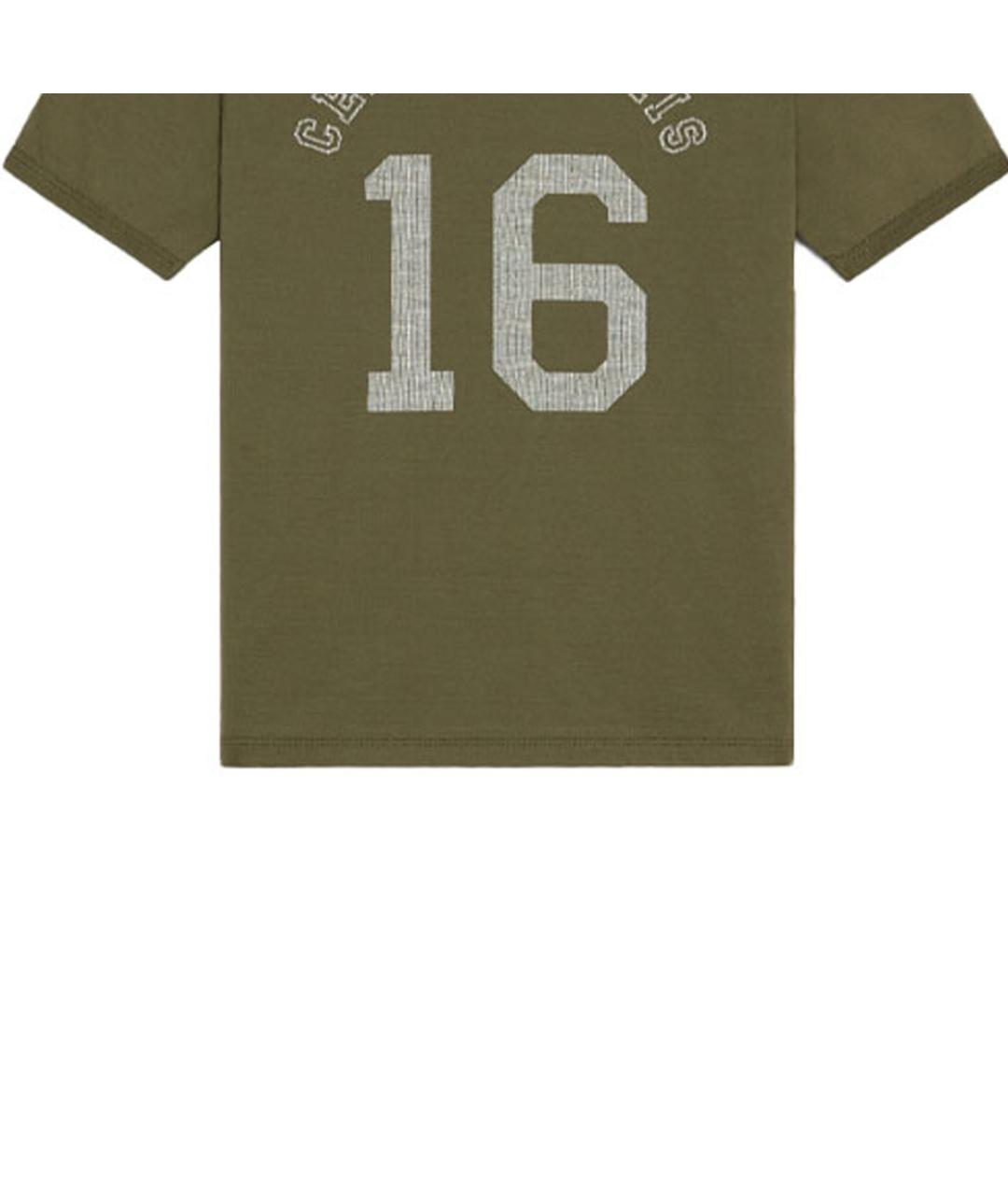 CELINE Хаки хлопковая футболка, фото 6