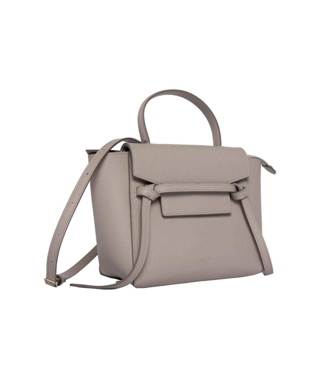 CELINE Серая кожаная сумка через плечо, фото 4