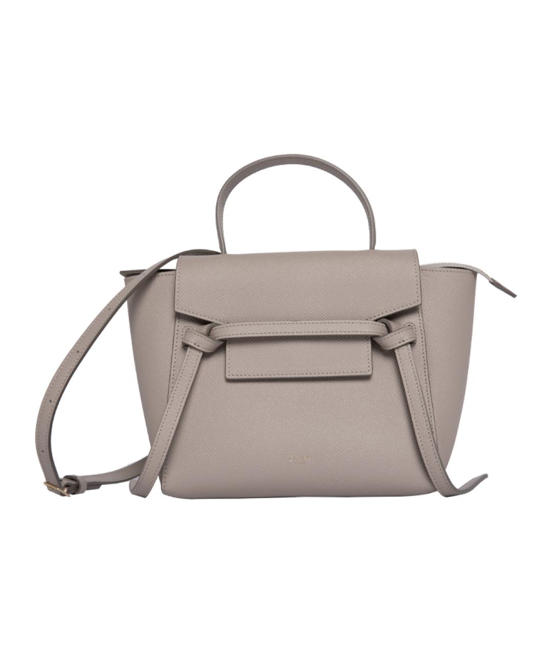 CELINE Серая кожаная сумка через плечо, фото 3