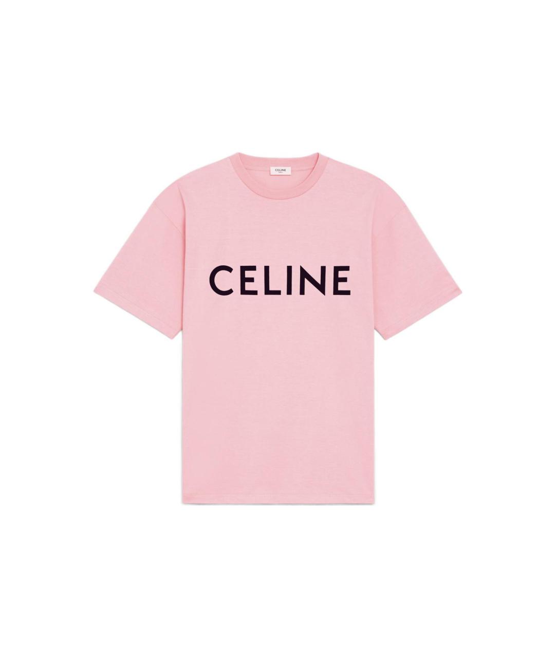 CELINE Розовая хлопковая футболка, фото 1