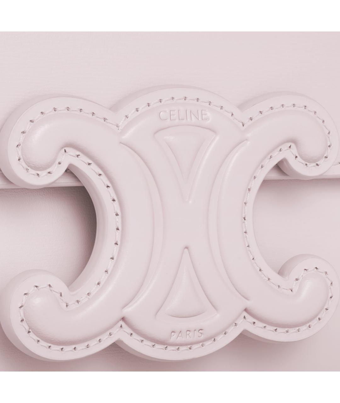 CELINE Розовая кожаная сумка через плечо, фото 4