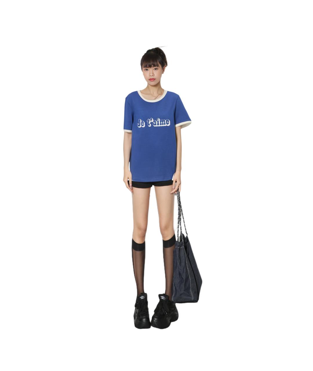 CELINE Синяя хлопковая футболка, фото 3