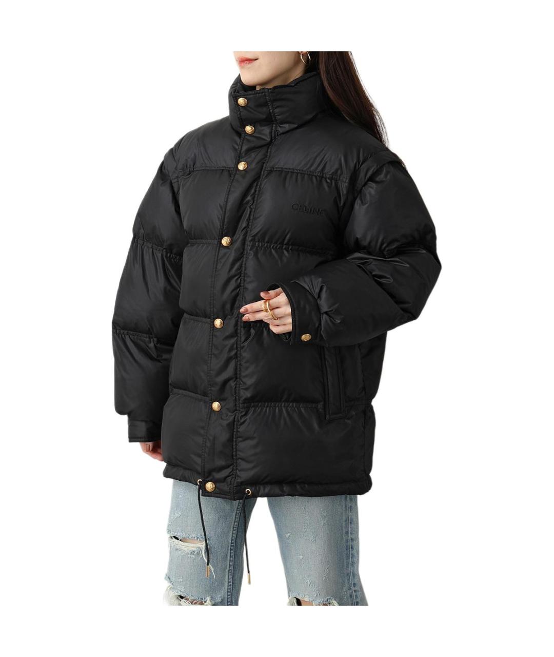 CELINE Черный полиамидовый пуховик, фото 6