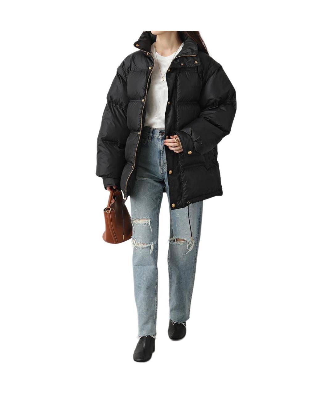 CELINE Черный полиамидовый пуховик, фото 5