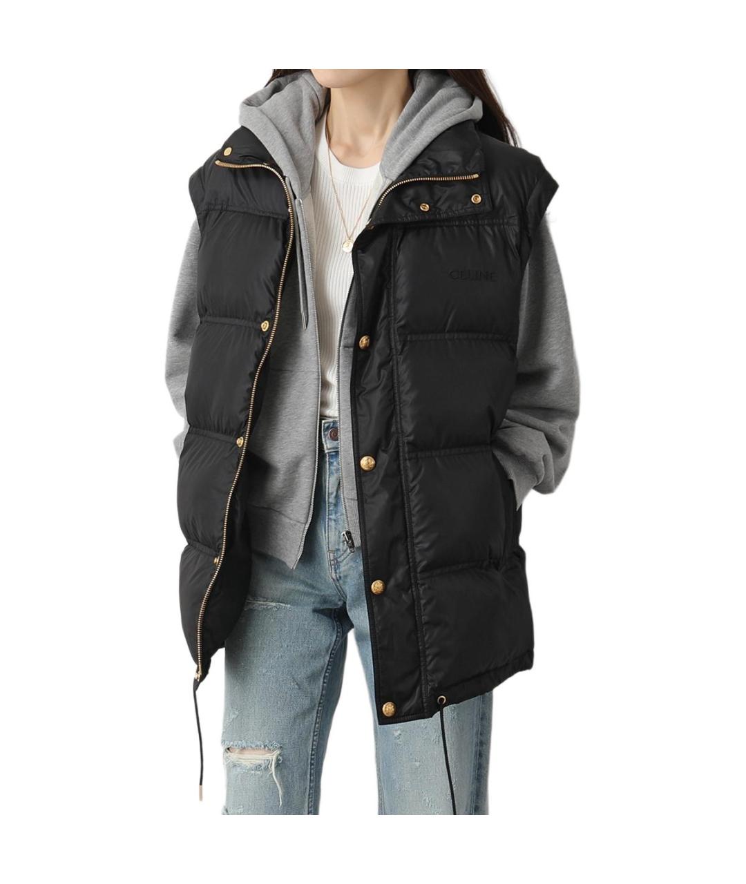 CELINE Черный полиамидовый пуховик, фото 7