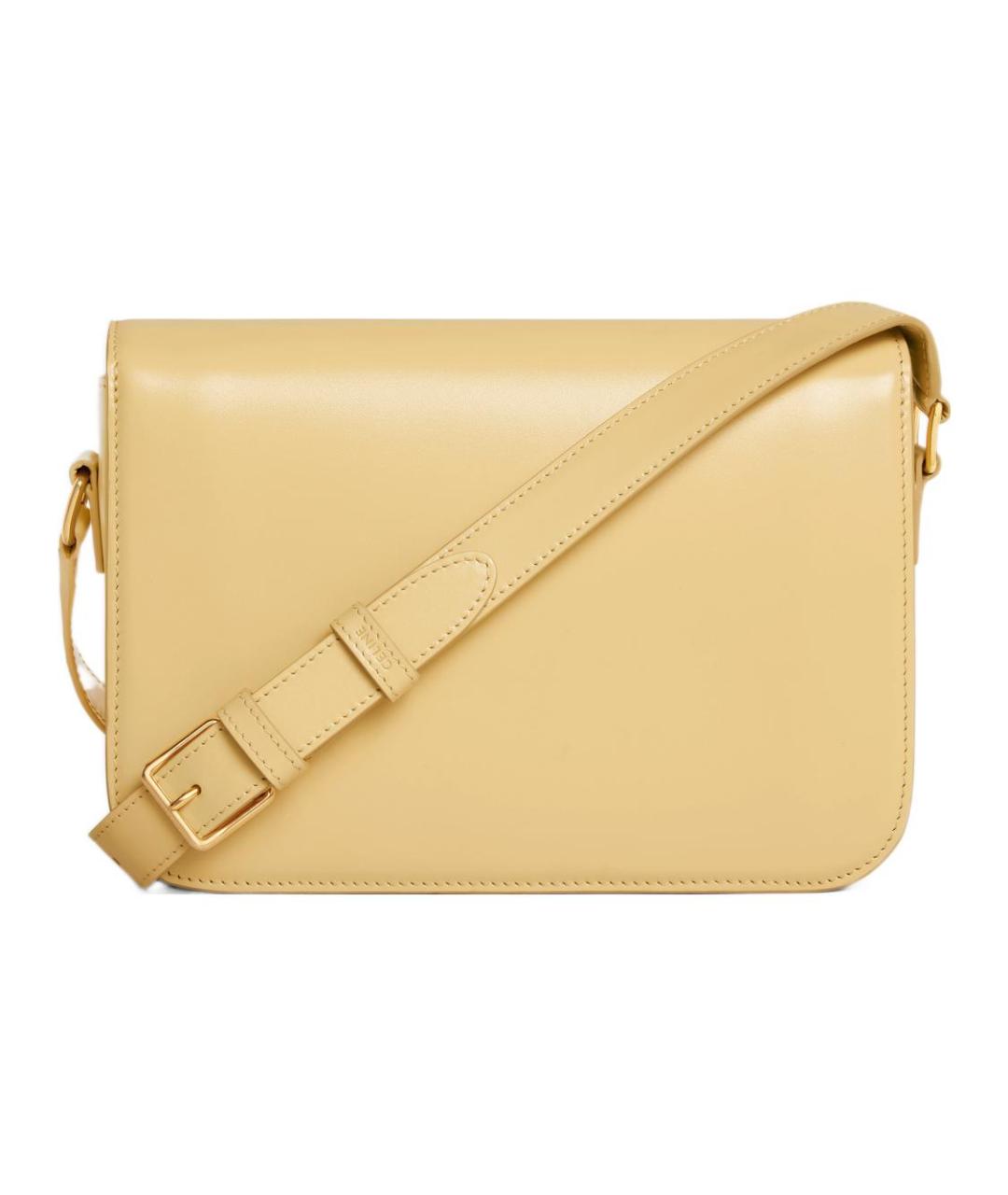 CELINE Желтая кожаная сумка через плечо, фото 3
