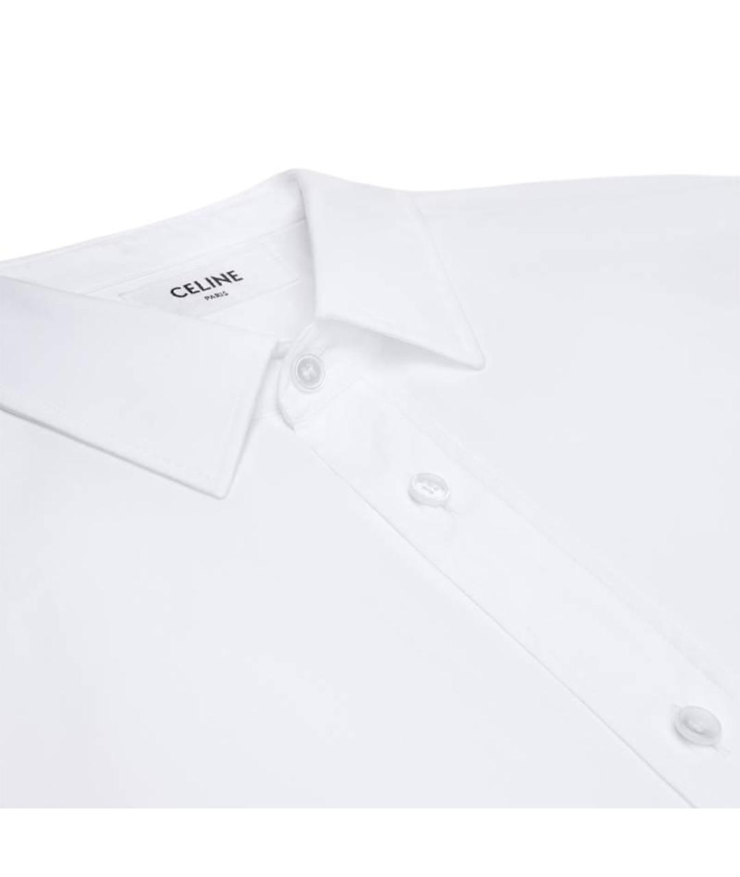 CELINE Белая хлопковая классическая рубашка, фото 8
