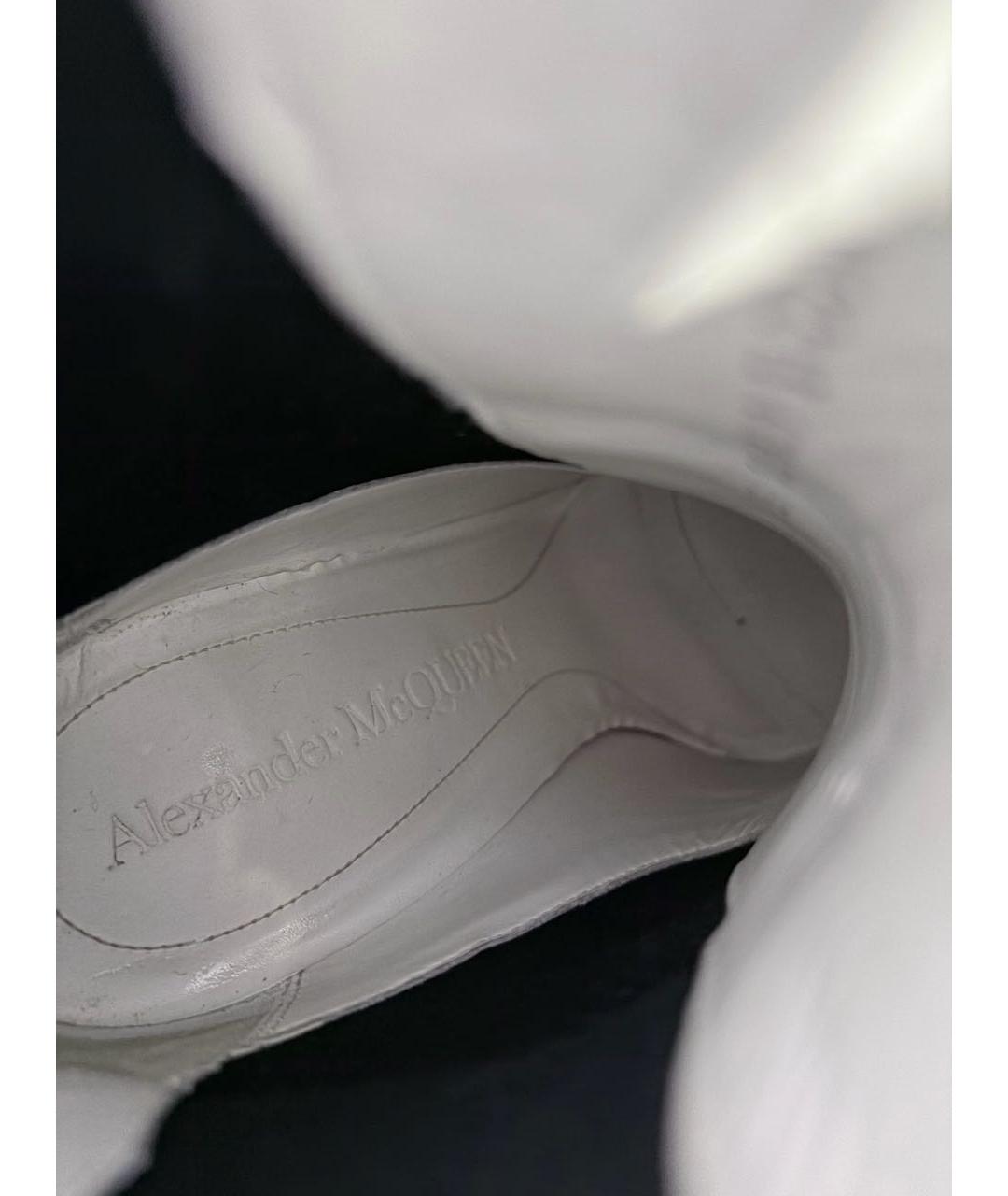 ALEXANDER MCQUEEN Белые кожаные полусапоги, фото 6