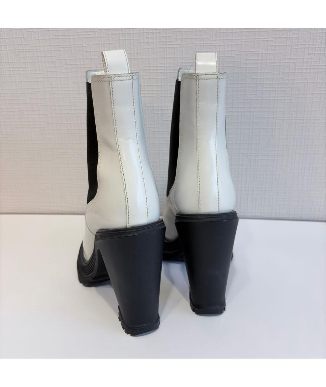 ALEXANDER MCQUEEN Белые кожаные полусапоги, фото 5