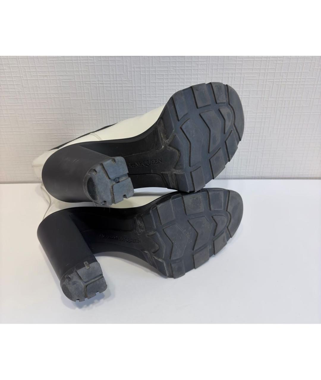 ALEXANDER MCQUEEN Белые кожаные полусапоги, фото 4