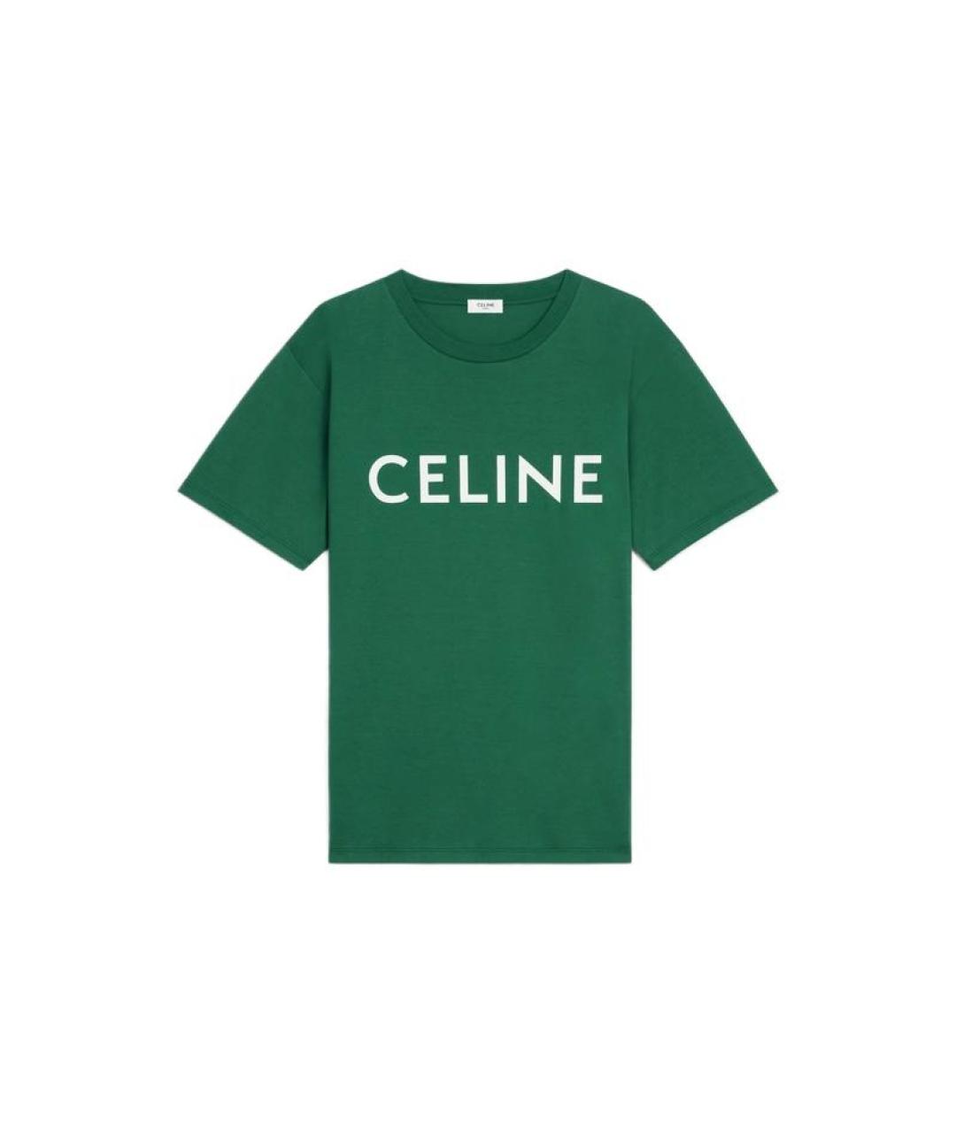 CELINE Зеленая хлопковая футболка, фото 1
