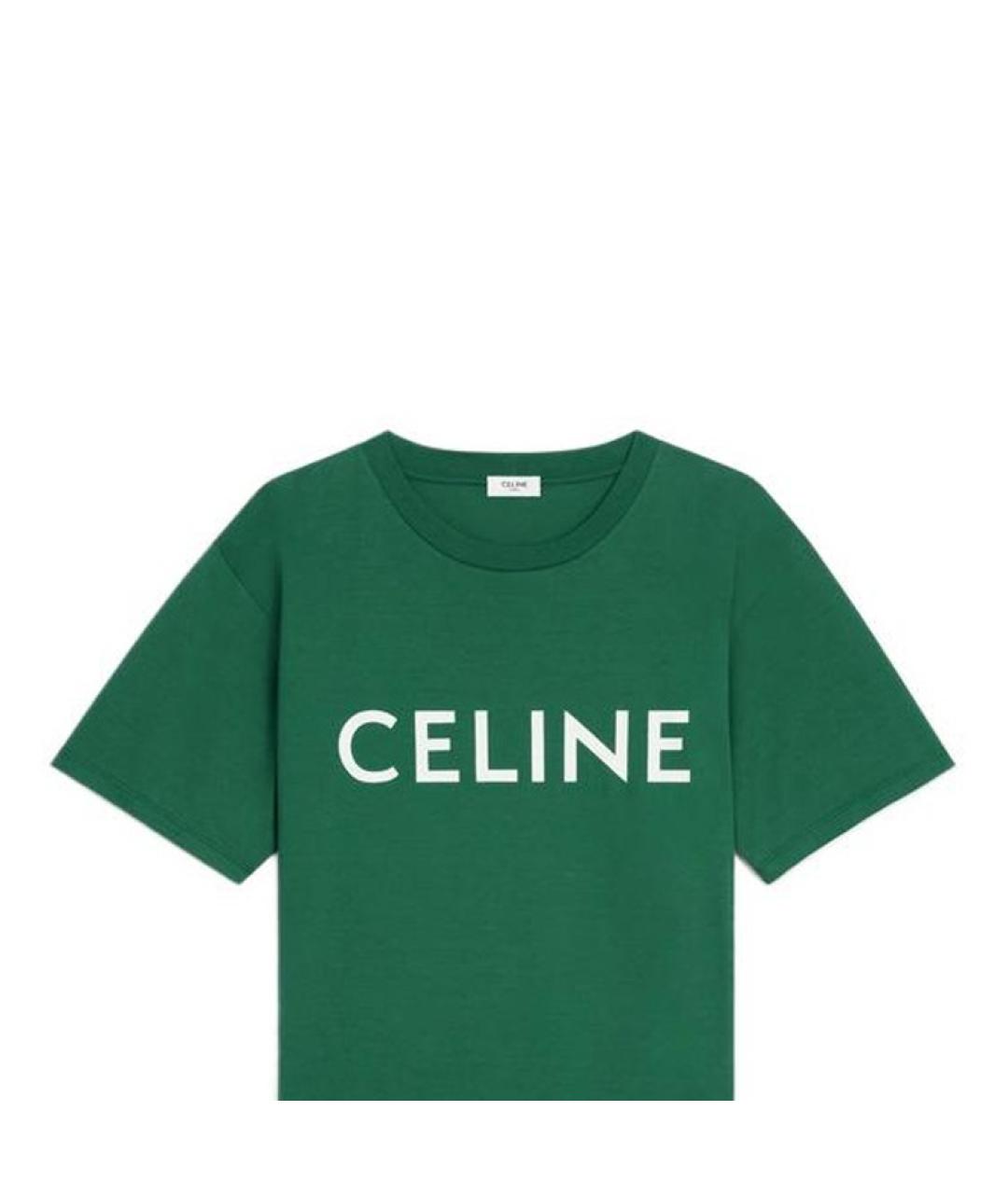CELINE Зеленая хлопковая футболка, фото 5
