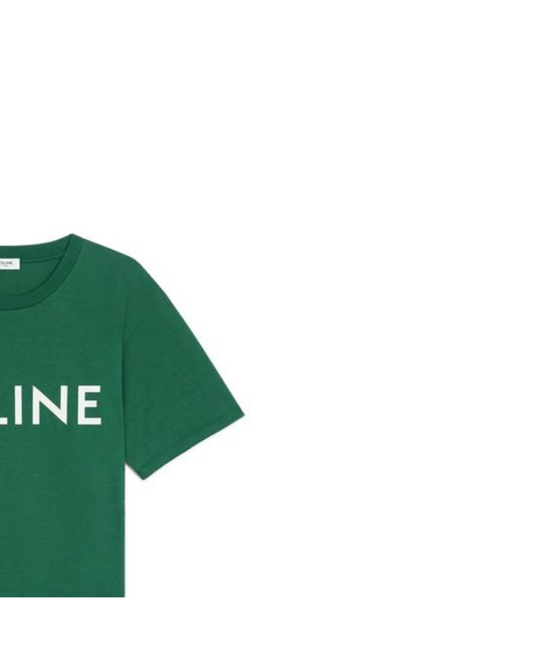 CELINE Зеленая хлопковая футболка, фото 3