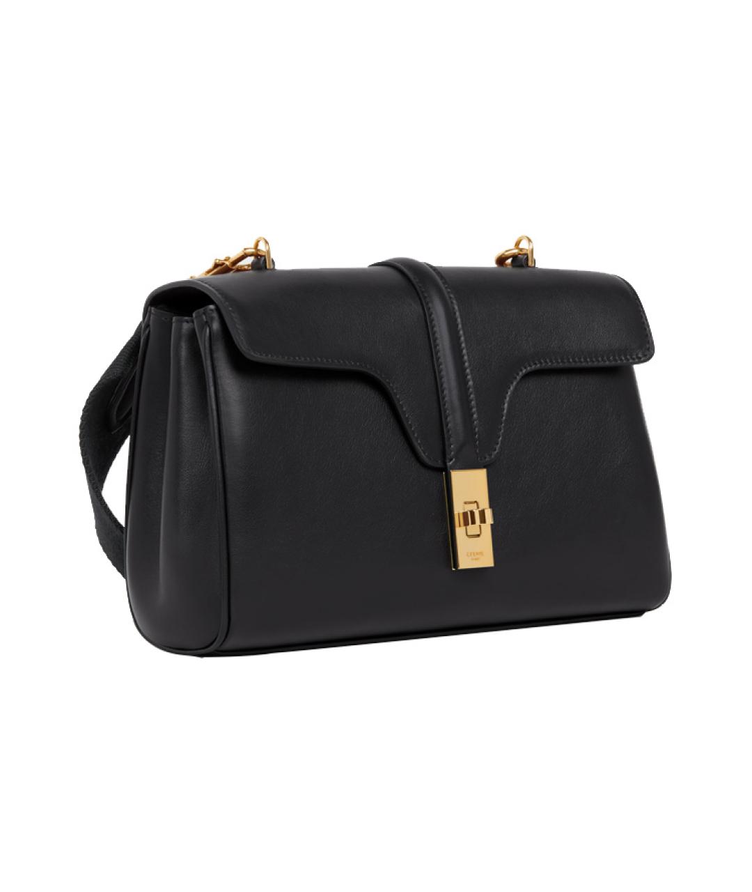 CELINE Черная кожаная сумка через плечо, фото 2