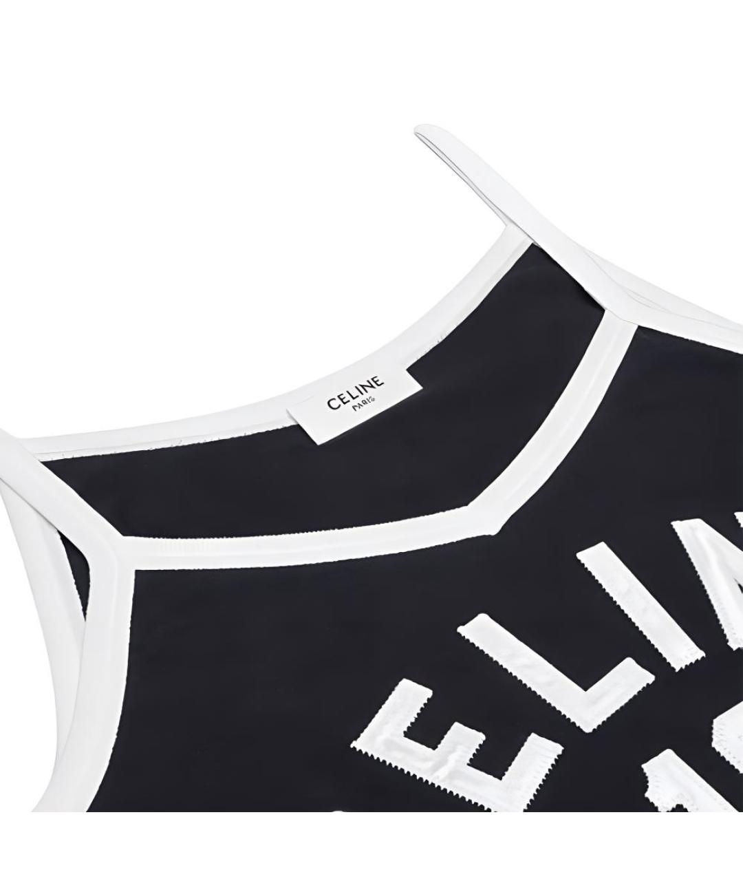 CELINE Черная хлопковая майка, фото 3