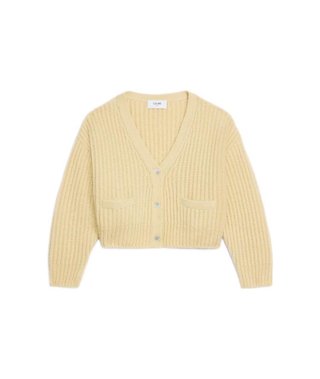 CELINE Желтый кашемировый кардиган, фото 1