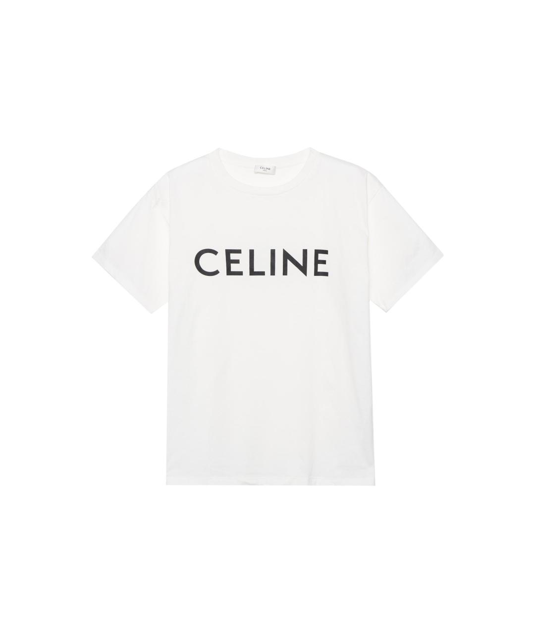 CELINE Белая хлопковая футболка, фото 1