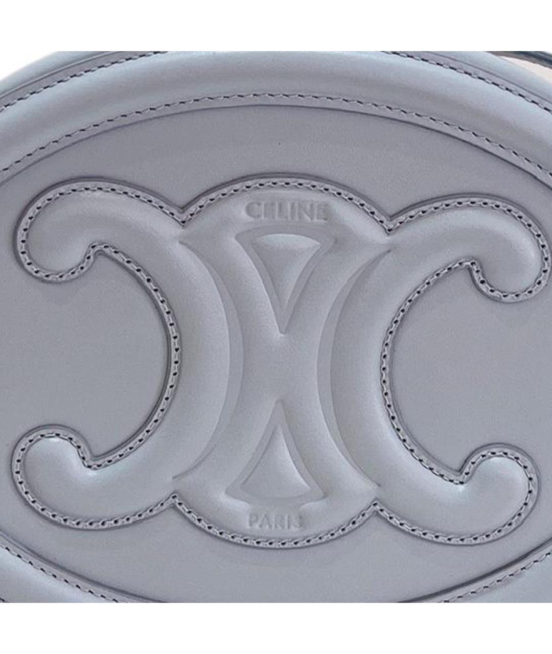 CELINE Голубая кожаная сумка через плечо, фото 5