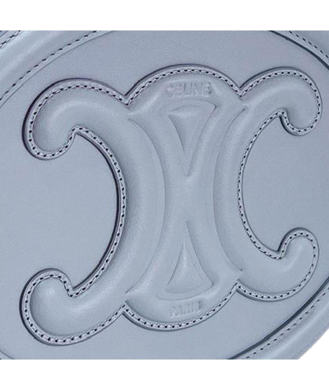 CELINE Голубая кожаная сумка через плечо, фото 4