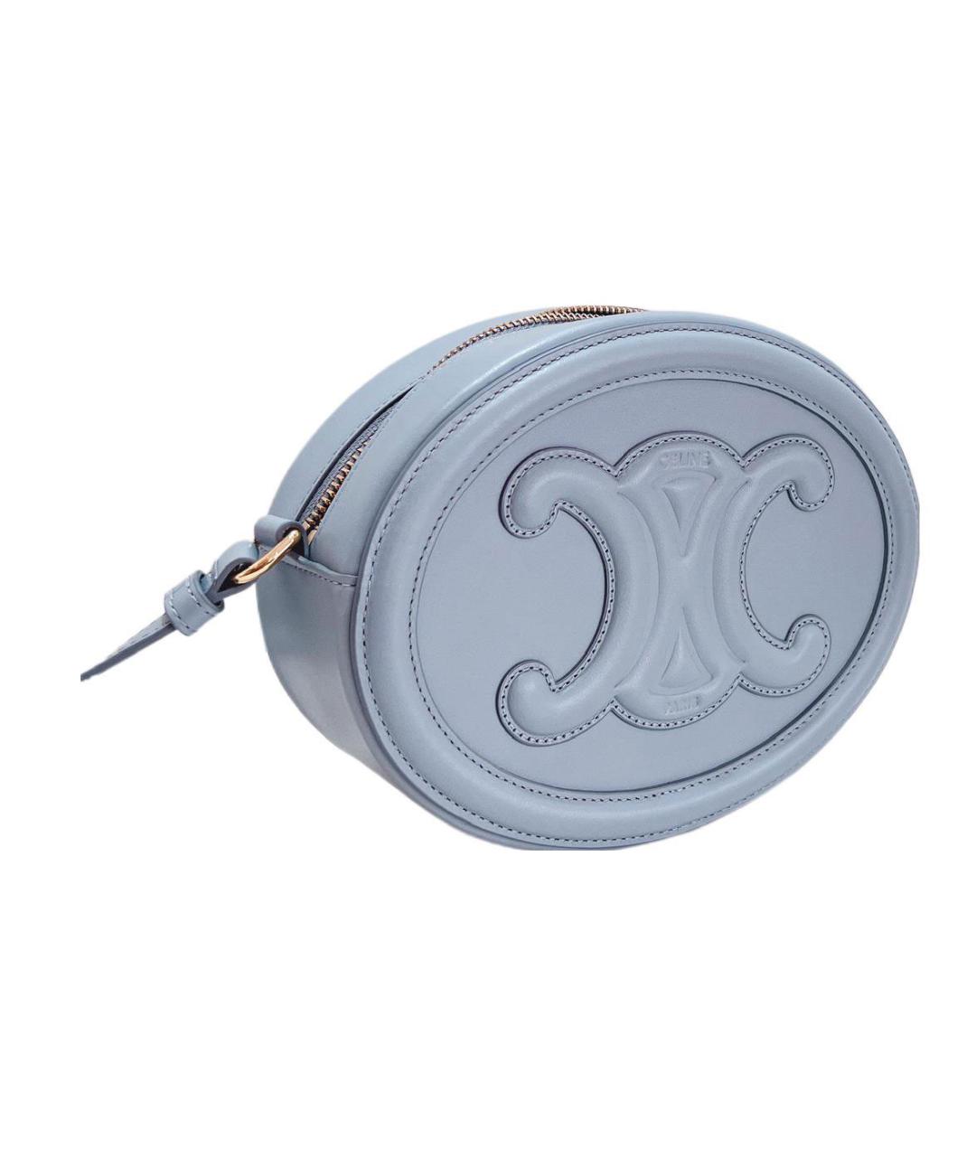 CELINE Голубая кожаная сумка через плечо, фото 2