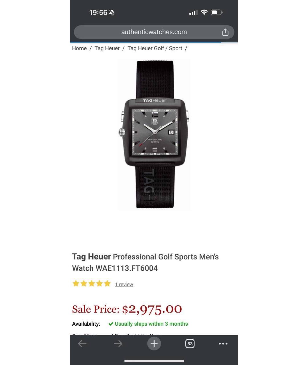 TAG HEUER Черные часы, фото 7