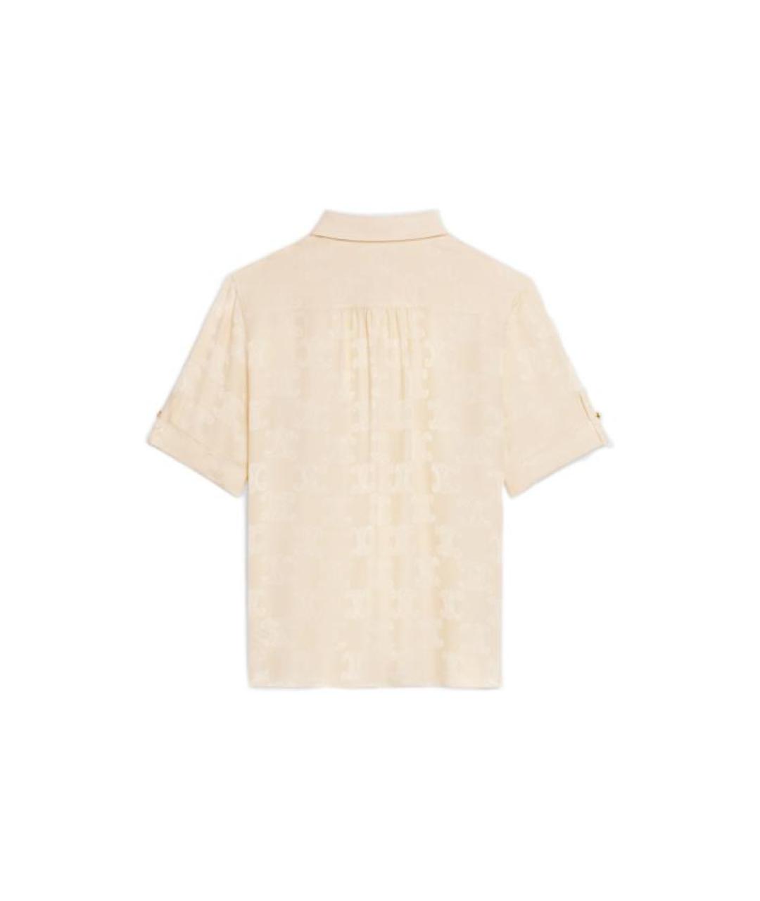 CELINE Бежевая шелковая рубашка, фото 2