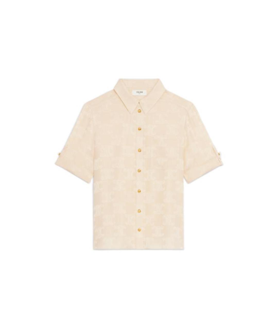 CELINE Бежевая шелковая рубашка, фото 1