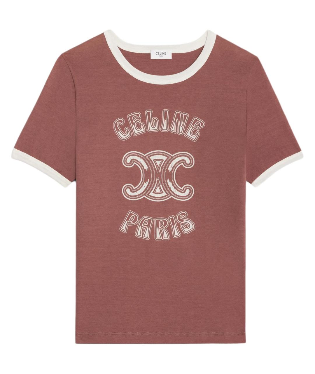 CELINE Розовая хлопковая футболка, фото 1