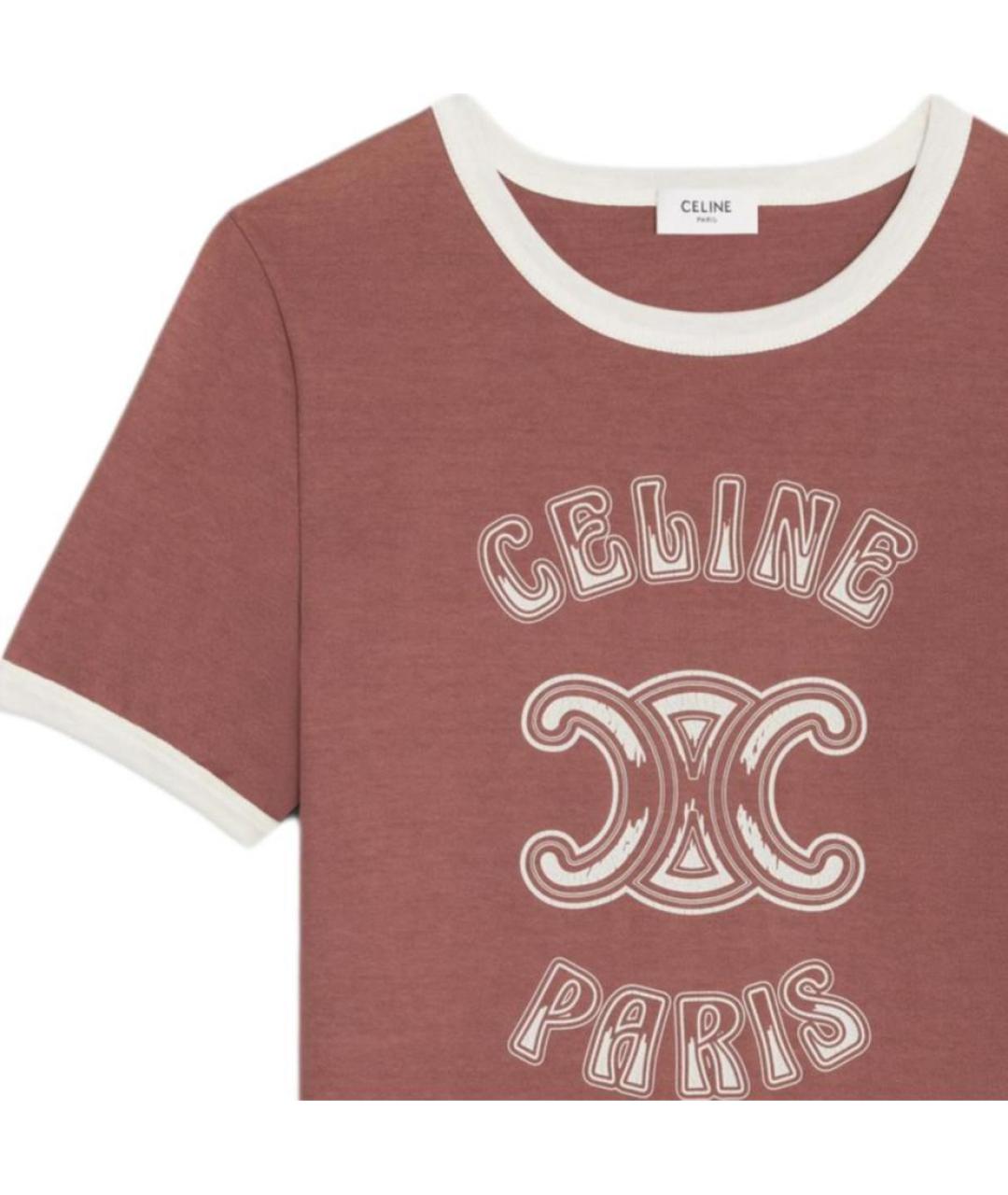 CELINE Розовая хлопковая футболка, фото 6
