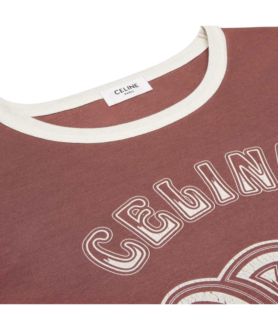 CELINE Розовая хлопковая футболка, фото 4