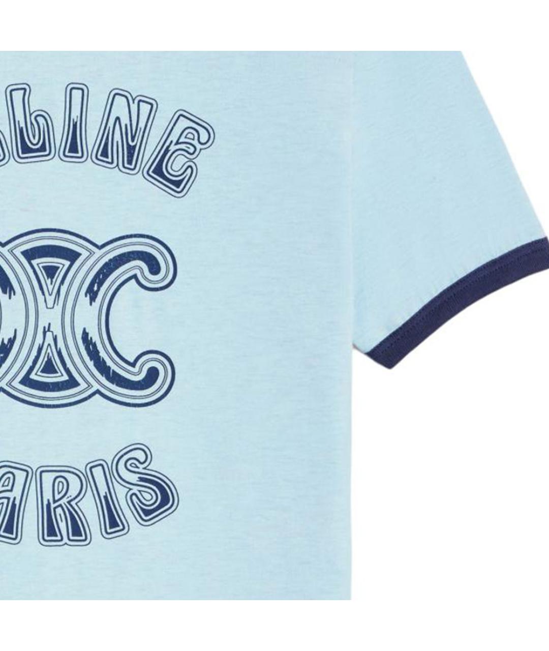 CELINE Голубая хлопковая футболка, фото 5