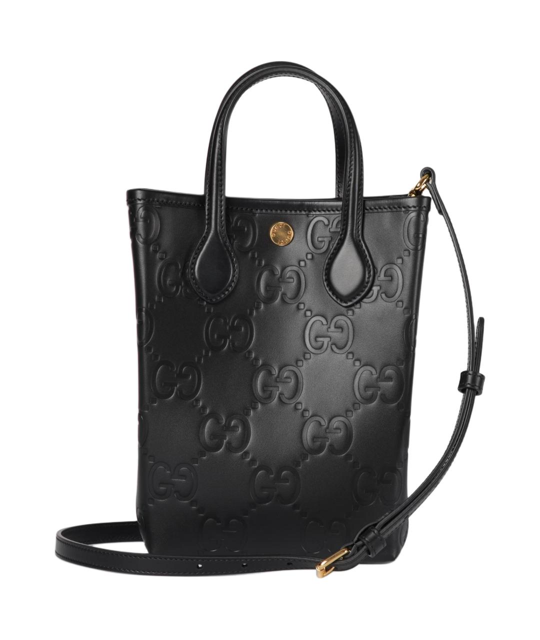 GUCCI Черная кожаная сумка через плечо, фото 4