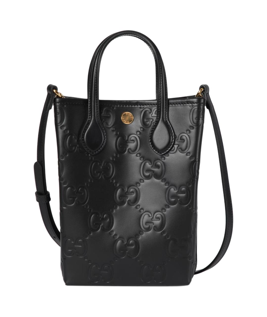 GUCCI Черная кожаная сумка через плечо, фото 1