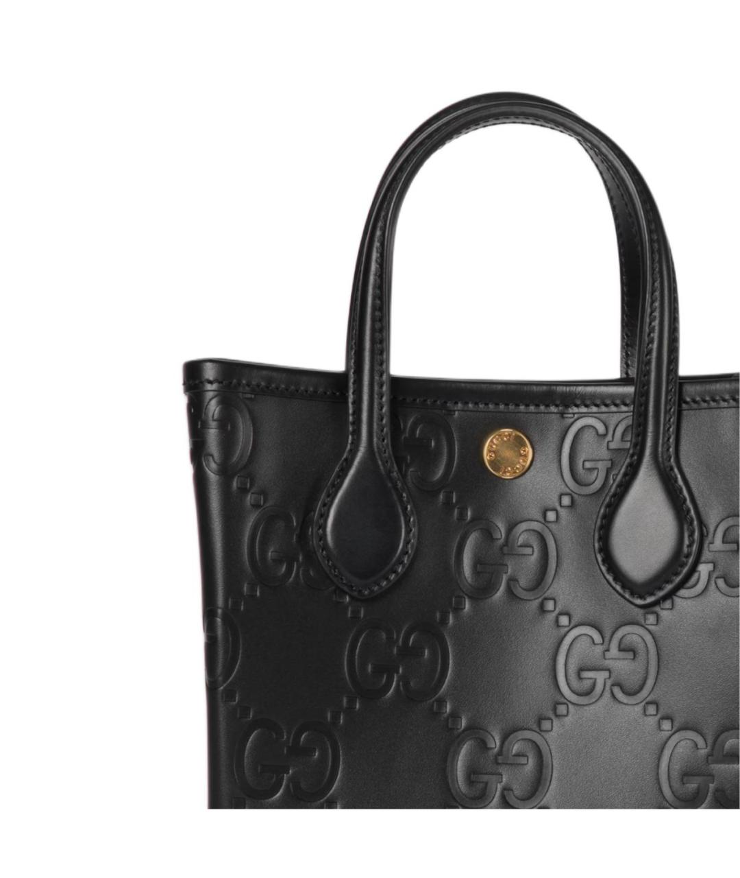 GUCCI Черная кожаная сумка через плечо, фото 8