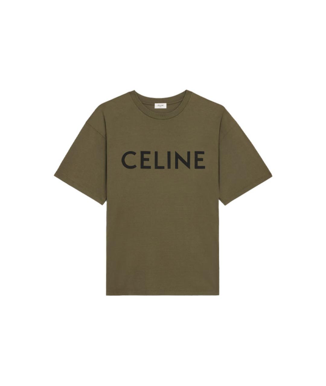 CELINE Хаки хлопковая футболка, фото 1