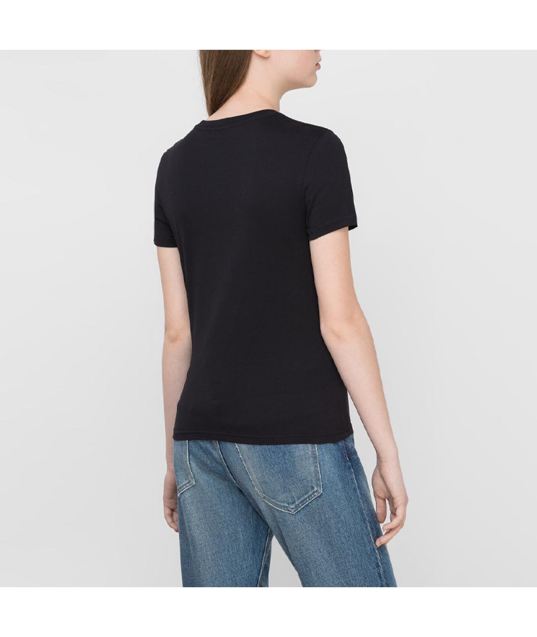 CELINE Черная хлопковая футболка, фото 4