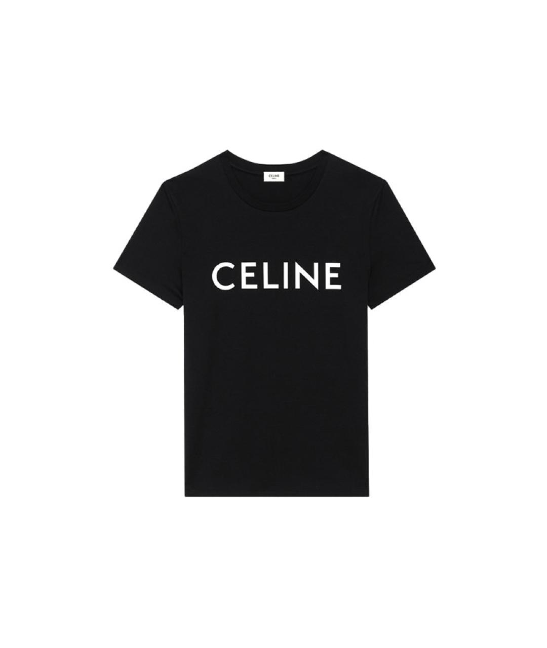 CELINE Черная хлопковая футболка, фото 1