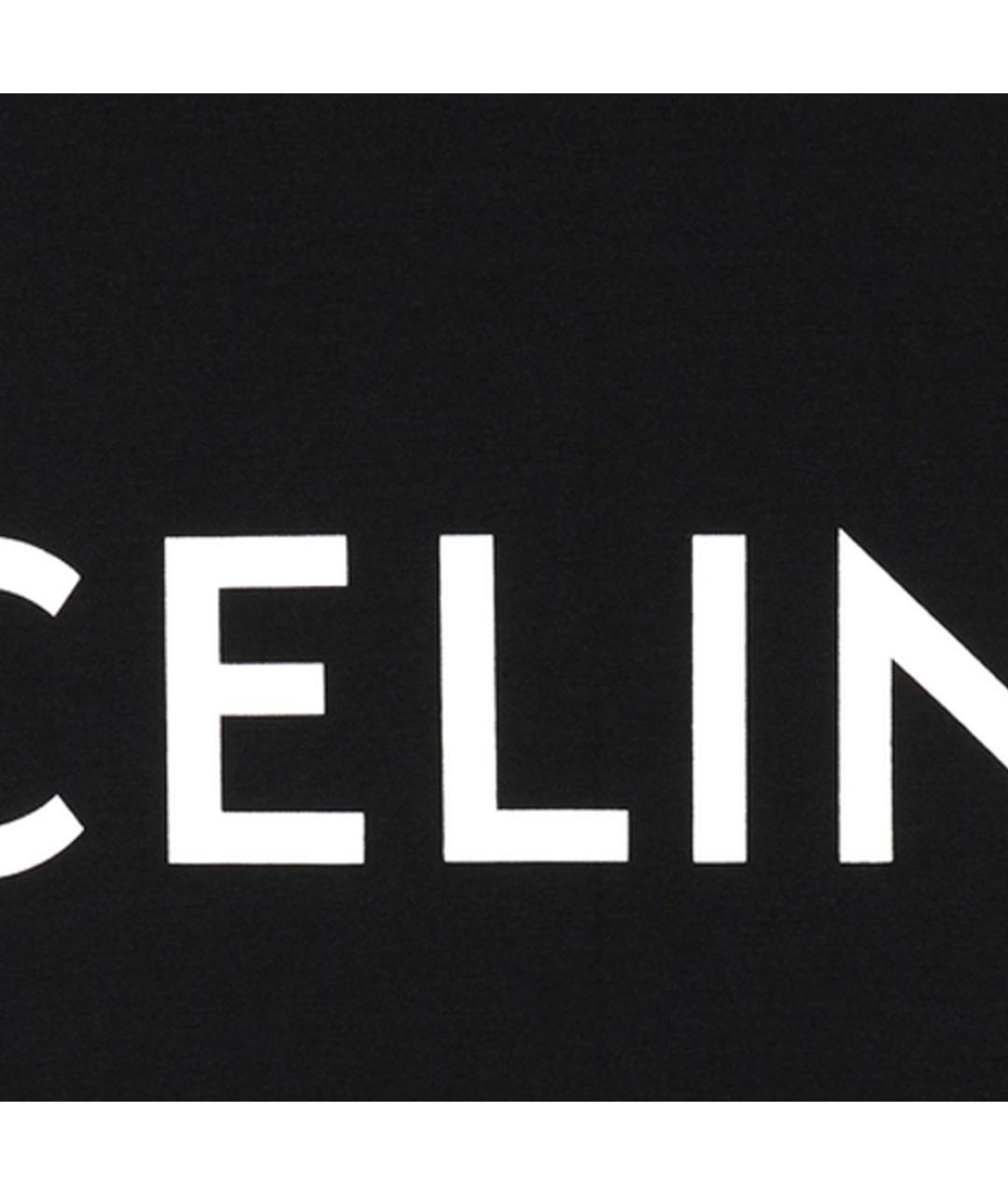 CELINE Черная хлопковая футболка, фото 5