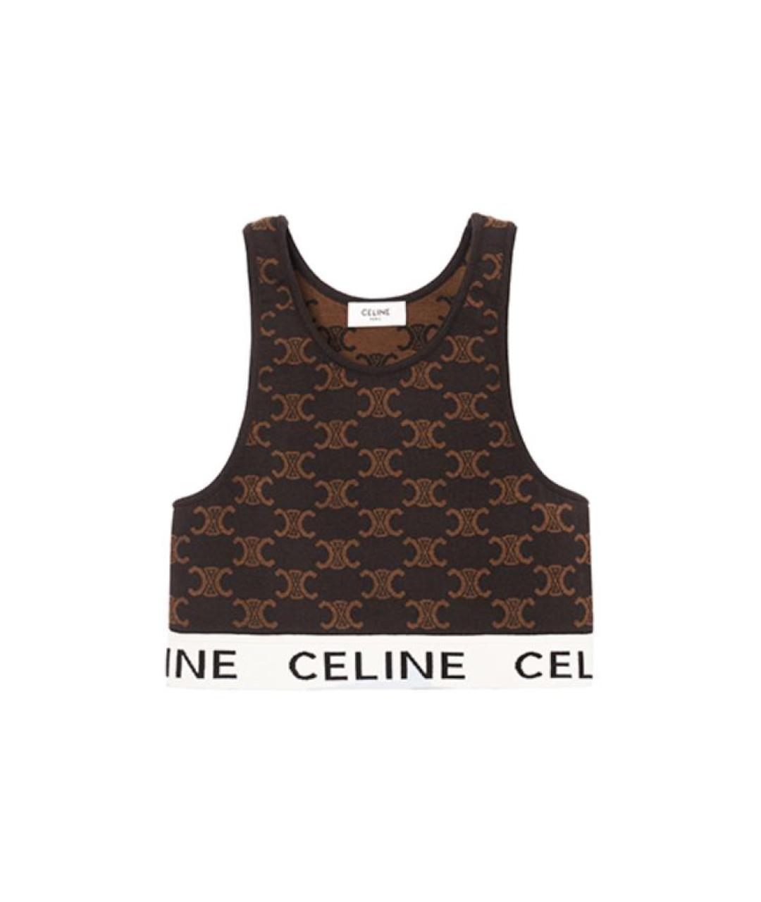 CELINE Мульти шелковая майка, фото 1