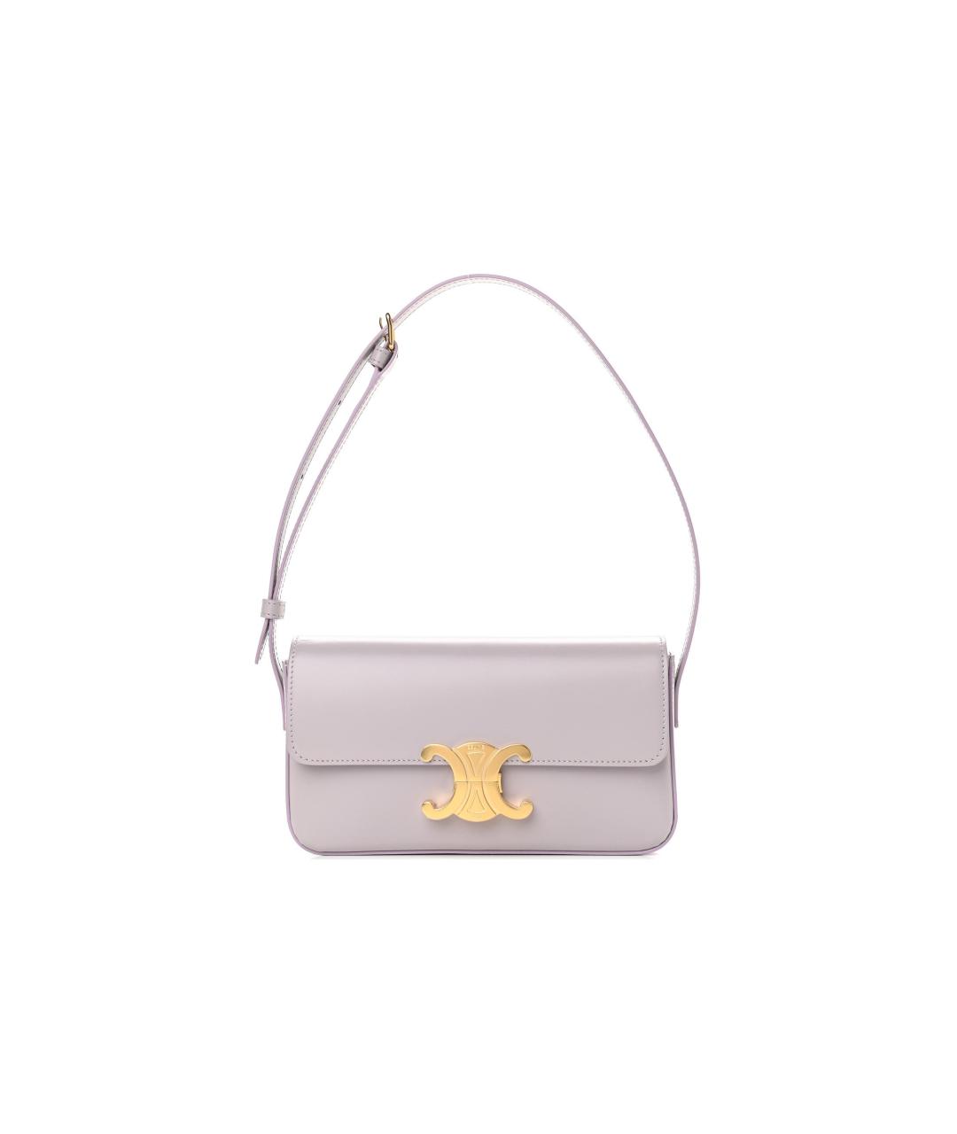 CELINE Фиолетовая кожаная сумка через плечо, фото 5