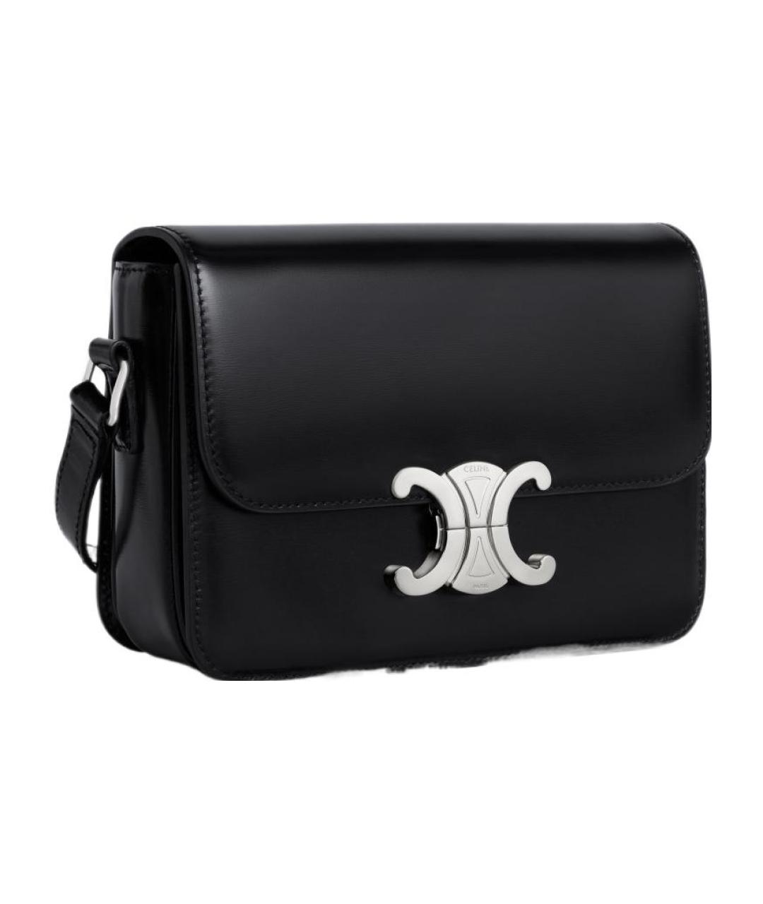 CELINE Черная кожаная сумка через плечо, фото 2