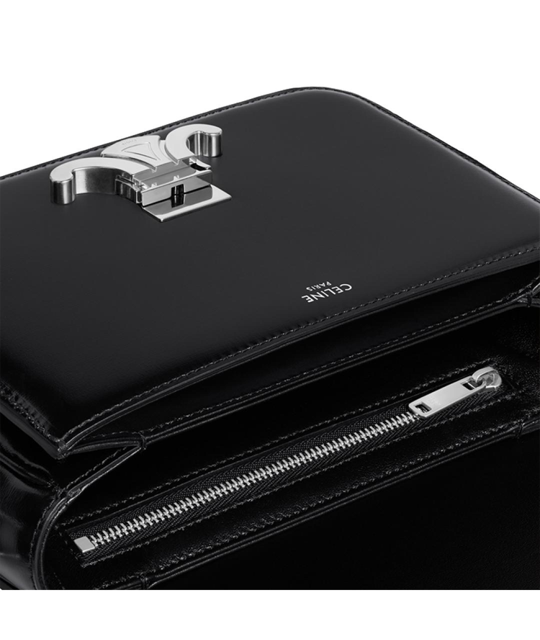 CELINE Черная кожаная сумка через плечо, фото 4