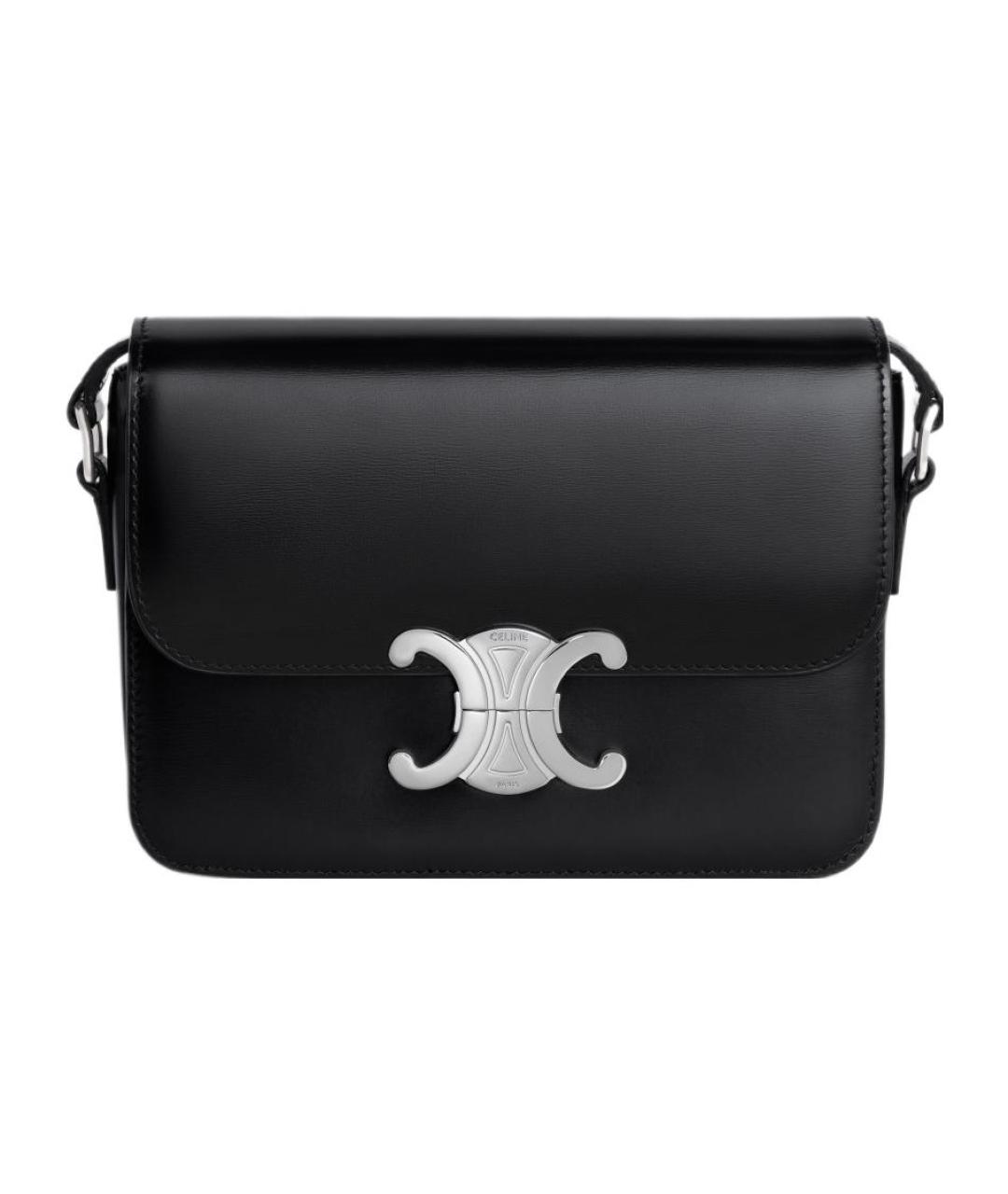 CELINE Черная кожаная сумка через плечо, фото 1