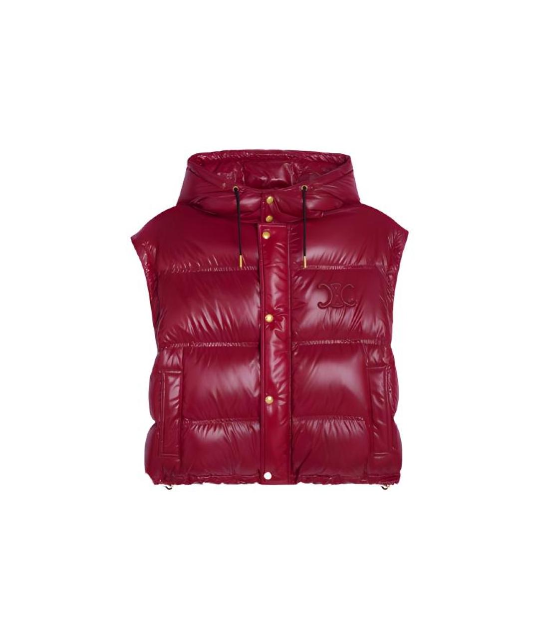 CELINE Красный полиамидовый пуховик, фото 3