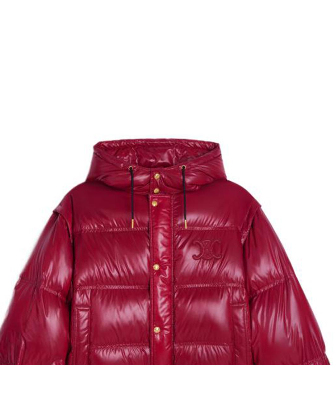 CELINE Красный полиамидовый пуховик, фото 4